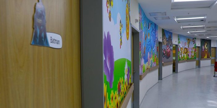 Bayburt'ta hastane duvarları çocuklar için süslendi