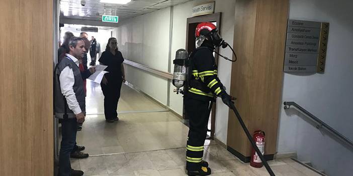KTÜ Farabi Hastanesi’nde yangın tatbikatı yapıldı