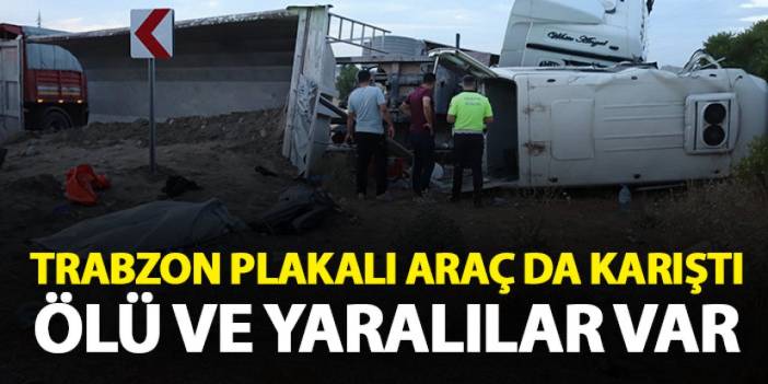 Trabzon plakalı minibüs Kaza yapanlara çarptı! Ölüler ve yaralılar var