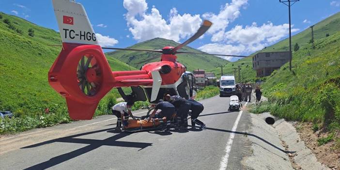Trabzon’da rahatsızlanan hasta ambulans helikopter ile taşındı 1,5 saatlik yol 20 dakikaya düştü