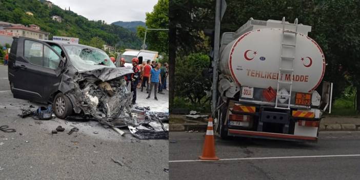 Trabzon’da yakıt tankeri ile ticari araçlar birbirine girdi! 2'si ağır toplam 6 yaralı