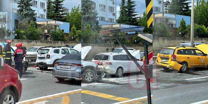 Trabzon'un Pelitli mahallesinde zincirleme kaza! 6 araç birbirine girdi