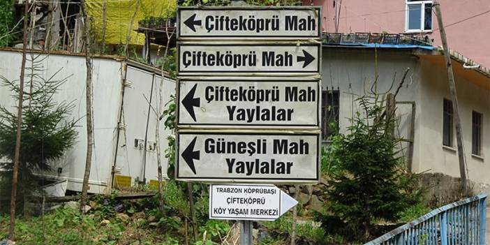 Trabzon'da şaşırtan tabela! Aynı yere iki farklı yön