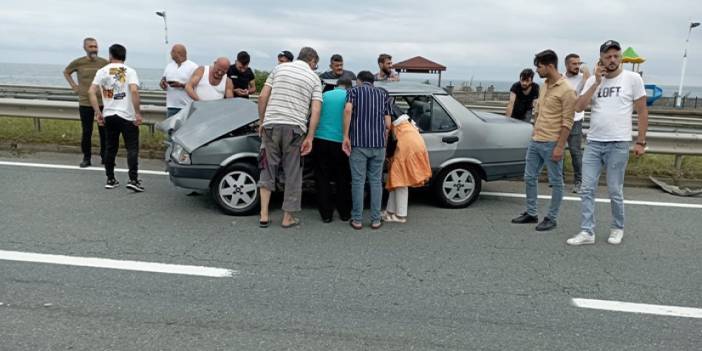 Rize’de otomobil ile minibüs çarpıştı: 1 yaralı