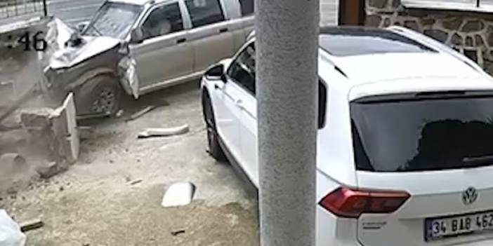 Rize'de iki kişinin yaralandığı kaza kamerada