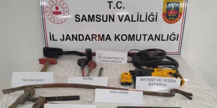 Samsun'da kaçak kazıya izin yok: 2 şüpheli yakalandı