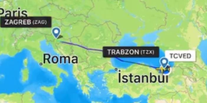 Trabzon’dan Zagreb’e giden uçak heyecanlandırdı! Gerçek başka çıktı