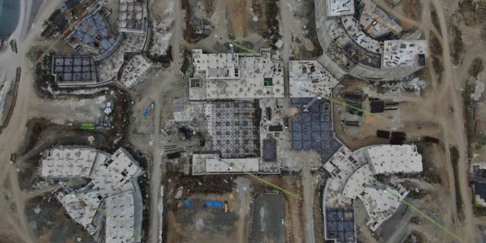 Trabzon Şehir Hastanesi inşaatı havadan görüntülendi
