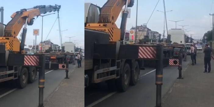 Trabzon’da arızalanan tır trafiği felç etti