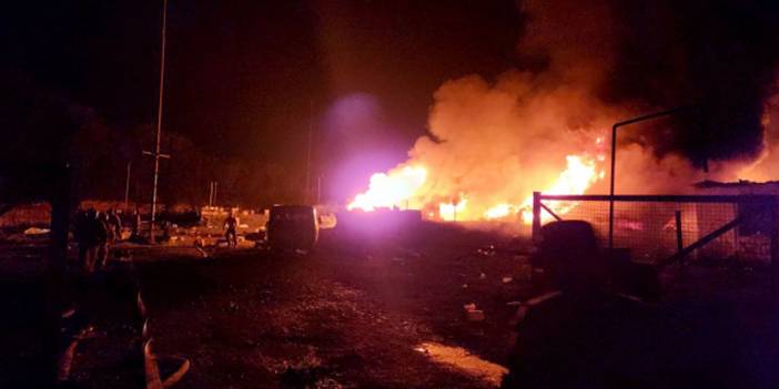 Önce yangın sonra patlama: Ortalık savaş alanına döndü