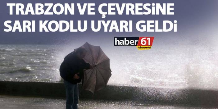 Trabzon’a sarı kodla uyarı! Kuvvetli yağış geliyor. 30 Eylül 2023