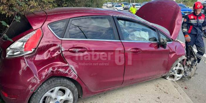 Trabzon’da kaza! Otomobil Tıra arkadan çarptı