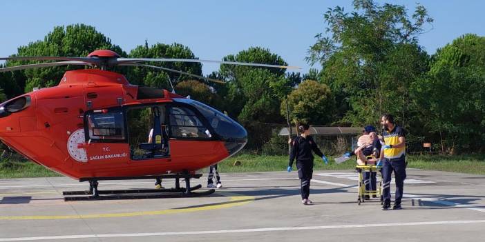 Kalp krizi geçirdi! yardımına ambulans helikopter yetişti