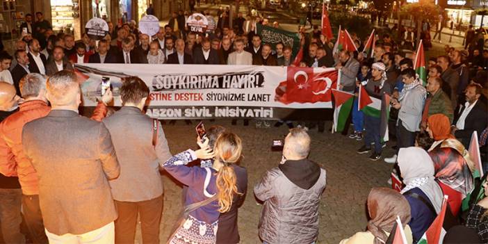 Trabzon'da İsrail protestosu Trabzon'da protesto edildi. 21 Ekim 2023