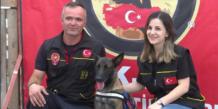 Trabzon'da itfaiyeci yetiştirdiği K9 köpeği ile arama kurtarma çalışmalarına katılıyor