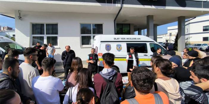 Trabzon Üniversitesi Gazetecilik Bölümü öğrencileri olay yeri incelemesi yaptı