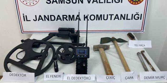 Samsun'da kaçak kazı operasyonu! 4 gözaltı
