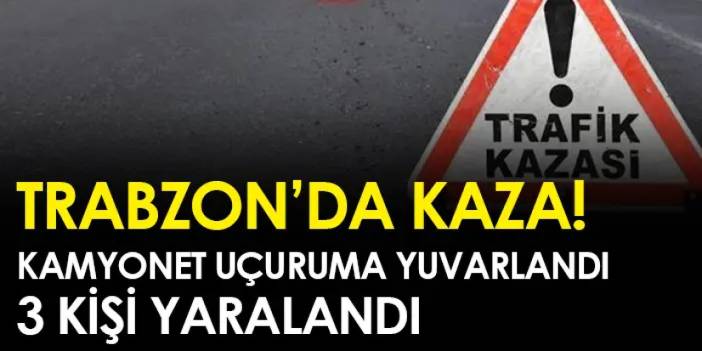 Trabzon'da kamyonet uçuruma yuvarlandı! 3 kişi yaralandı