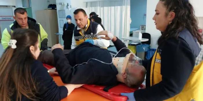 Samsun'da kafasına demir su borusu düşen adam yaralandı
