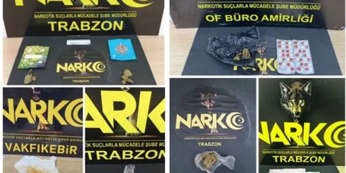 Trabzon'da narkotik ekipleri hız kesmiyor! Çeşitli maddeler ele geçirildi