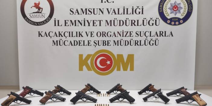 Samsun'da kaçakçılık operasyonu! 12 silah ele geçirildi