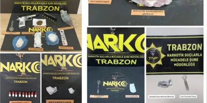 Trabzon'da uyuşturucu baskını! 15 gözaltı ve çok sayıda madde