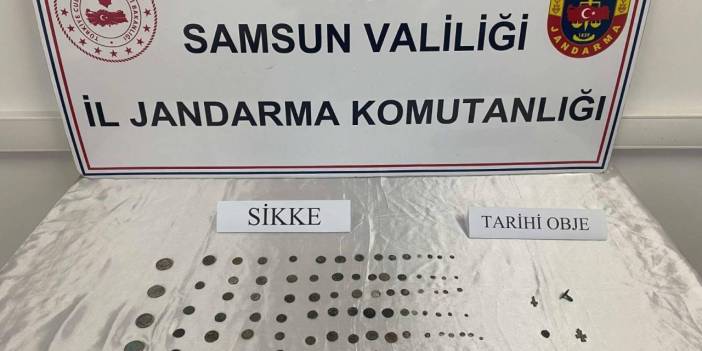 Samsun'da jandarma ekiplerinden operasyon! 186 adet sikke ele geçirdi