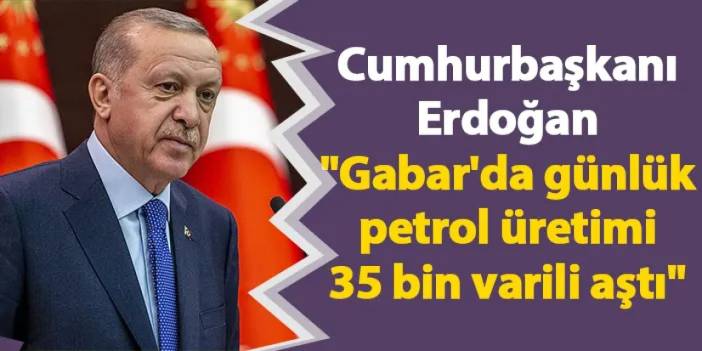 Cumhurbaşkanı Erdoğan "Gabar'da günlük petrol üretimi 35 bin varili aştı"