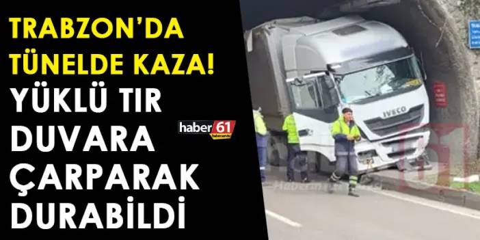 Trabzon'da tünelde kaza! Trafik kilitledi