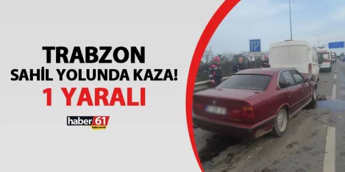 Trabzon’da sahil yolunda kaza! Trafik kilitlendi: 1 yaralı var