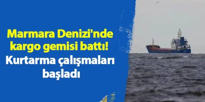 Marmara Denizi'nde kargo gemisi battı! Kurtarma çalışmaları başladı