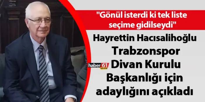 Trabzonspor eski yöneticisi Divan Kurulu Başkan adaylığını resmen açıkladı! “Hizmete devam etmek istiyorum”