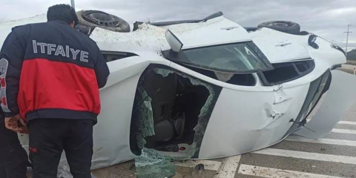 Elazığ’da otomobil takla attı! 1 kişi yaralandı