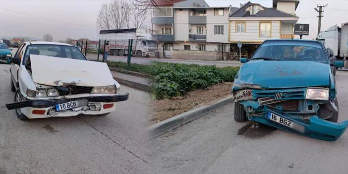 Bursa'da iki otomobil çarpıştı! 2'si çocuk 7 kişi yaralandı