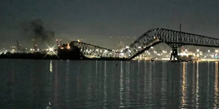 ABD'de Büyük Gemi Çarpması Sonucu Francis Scott Key Köprüsü Çöktü