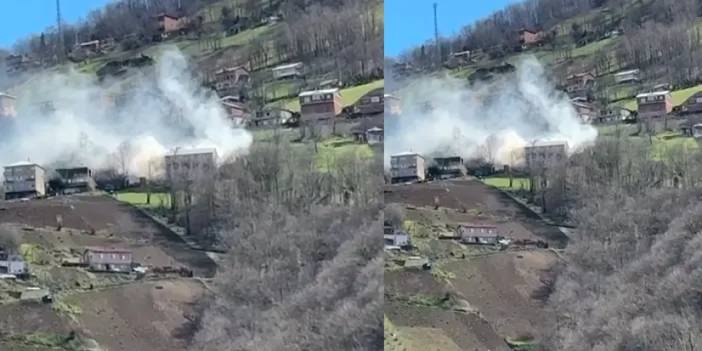 Trabzon’da korkutan ev yangını! Samanlar alev aldı