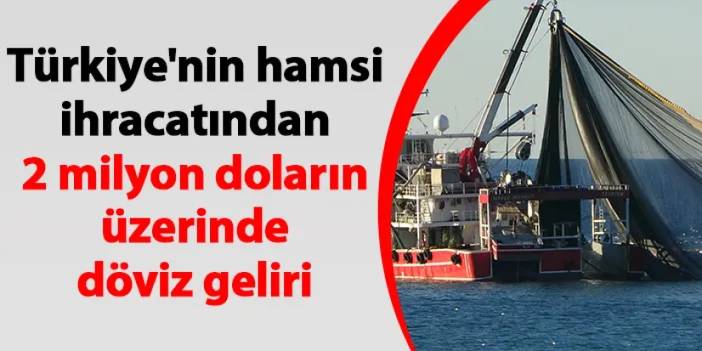 Türkiye'nin hamsi ihracatından 2 milyon doların üzerinde döviz geliri