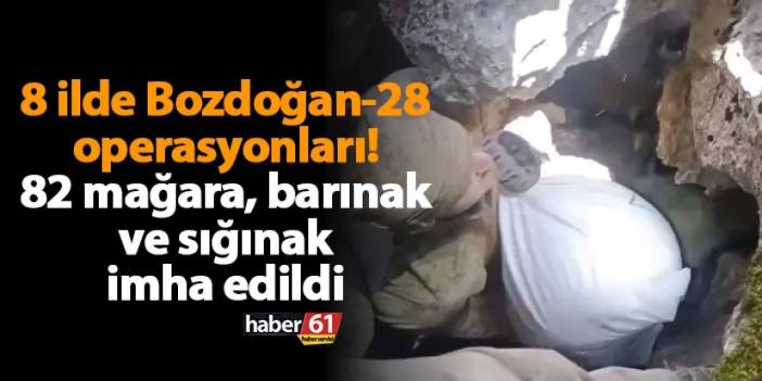 8 ilde Bozdoğan-28 operasyonları! 82 mağara, barınak ve sığınak imha edildi