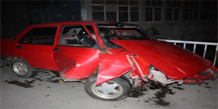 Trabzon'a gelen araç kaza yaptı