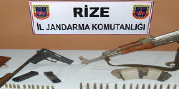Rize'de çok sayıda silah bulundu