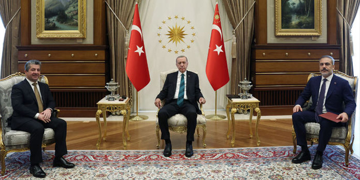 Cumhurbaşkanı Erdoğan IKBY Başbakanı Barzani'yi kabul etti