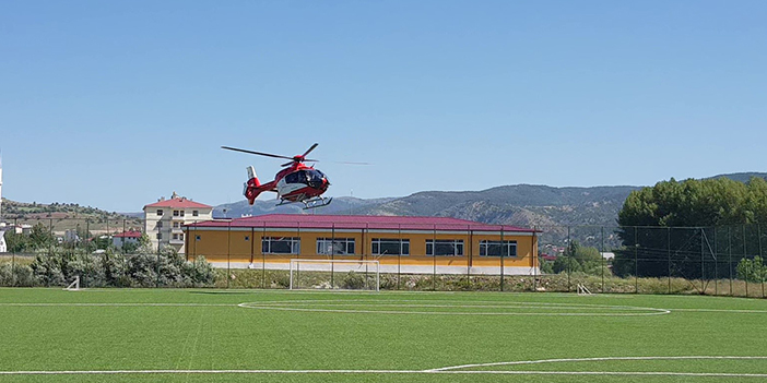 Giresun'da kalp yetmezliği hastasının imdadına ambulans helikopter yetişti