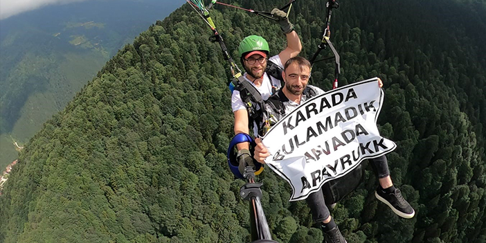 Trabzon'da ilginç pankart! Gelin adayını havada aradı