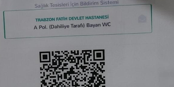 Trabzon'da hastanede hijyene 'karekod'lu kontrol