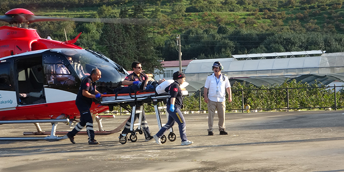 Giresun ambulans helikopter acil hastaların sevki için havalandı
