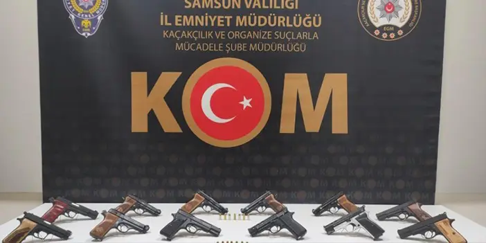 Zulalanmış 12 ruhsatsız tabanca Samsun'da ele geçirildi