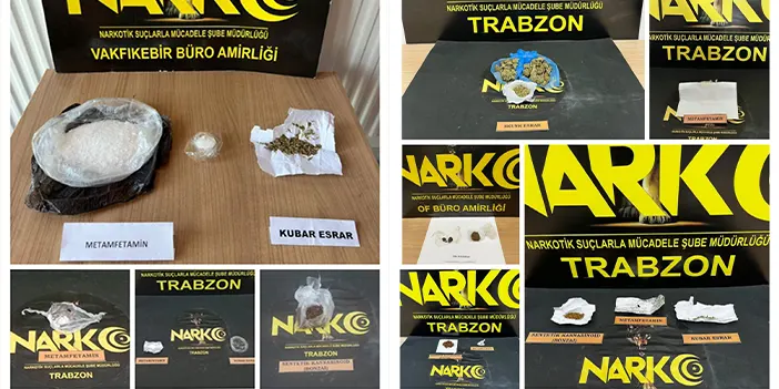 Trabzon’da emniyetten narkotik operasyonları! 30 şahıs hakkında işlem