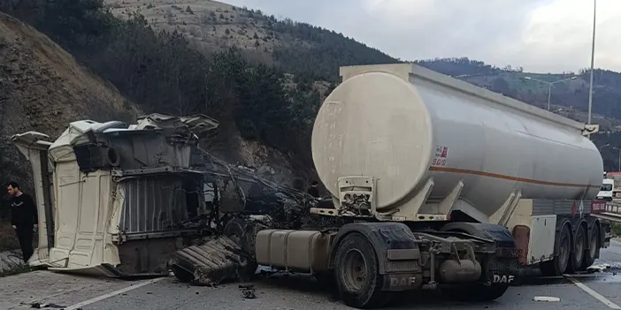 Samsun'da tankerle kamyon çarpıştı! 1 kişi yaralandı