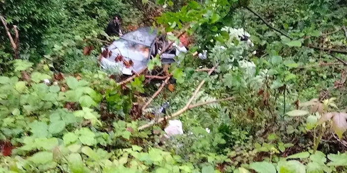 Rize'de gelin arabası şarampole uçtu! 5 kişi yaralandı