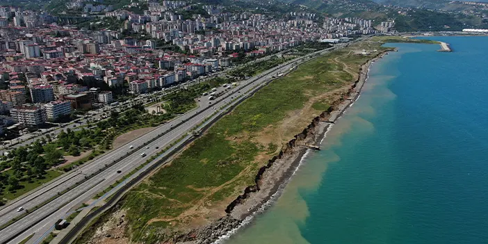  Trabzon'da 9 yıl önce başlayan projede tahkimat çalışmaları sürüyor